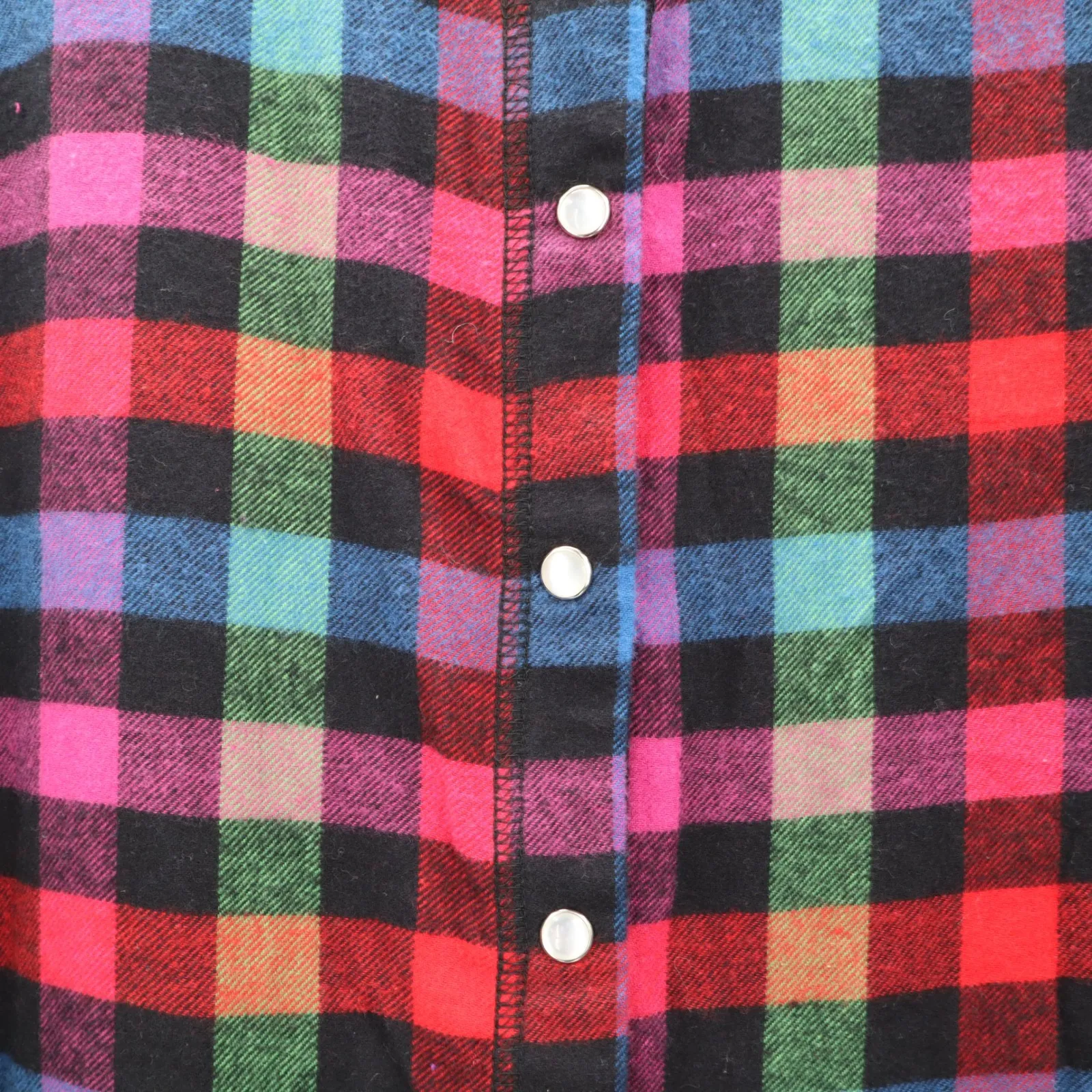 Plaid Buffalo Maxi Flannel Granny Cottage Pearl Snap Electric VTG Y2K Dress 1X Red - Image 7