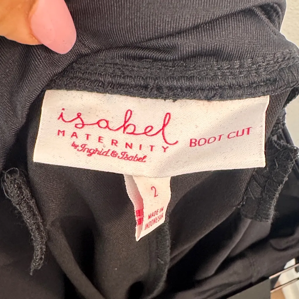 Isabel Maternity by Ingrid & Isabel Black Boot Cut Pants Size 2 - Image 6
