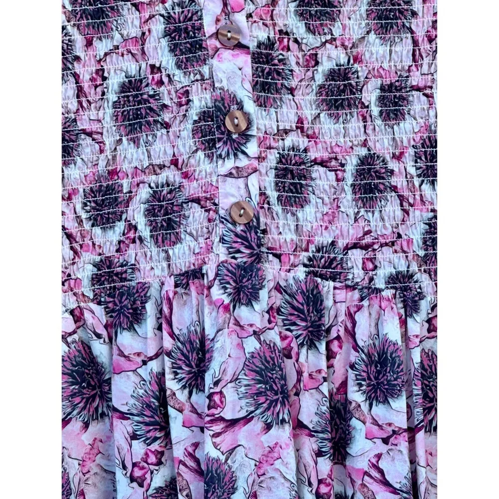 Dhruv Kapoor Patrizia Smocked Maxi Dress Floral Print  10 - Image 5