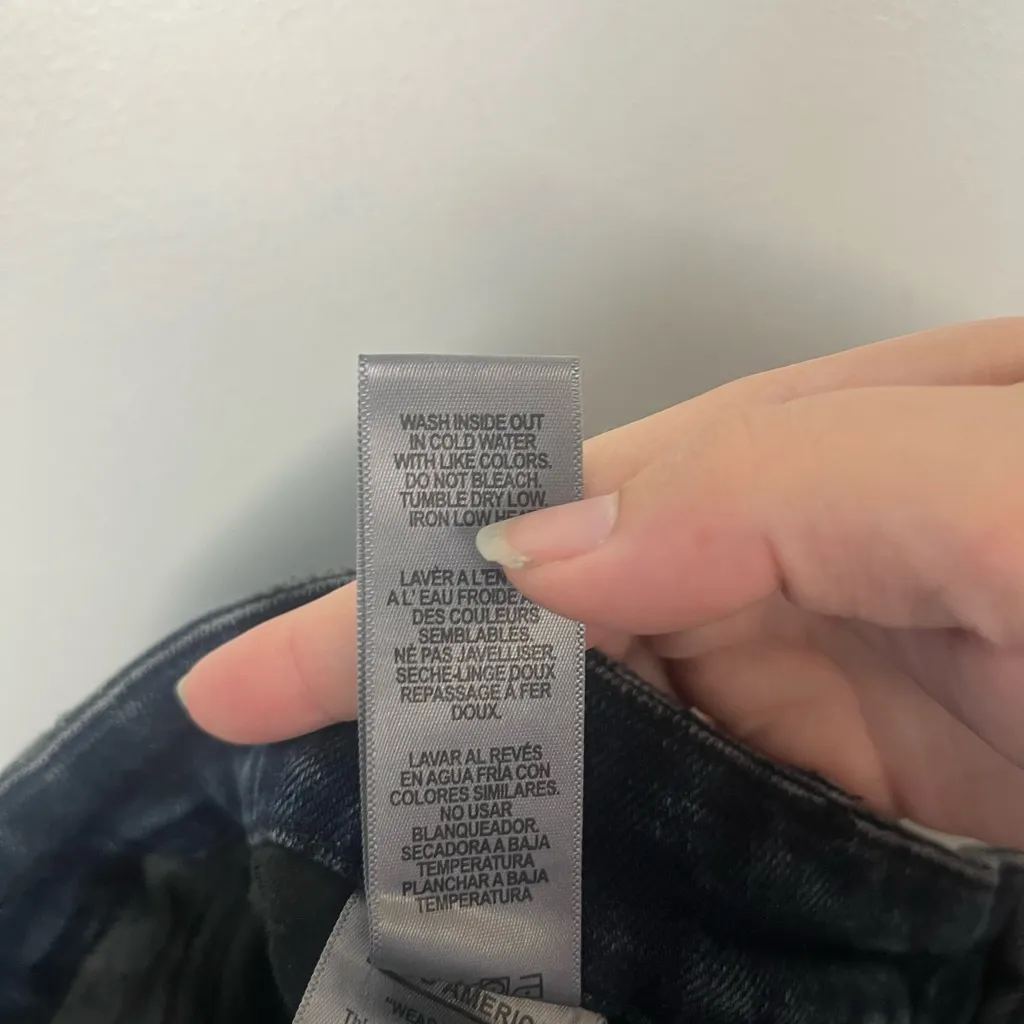 Good American Good Curve raw hem skinny dark blue black jeans size 22 - Image 12