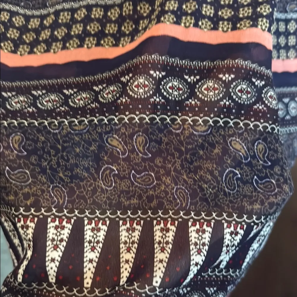 NWOT Patterned Navy and Pink Sheer Dress or Long Tunic - Image 2