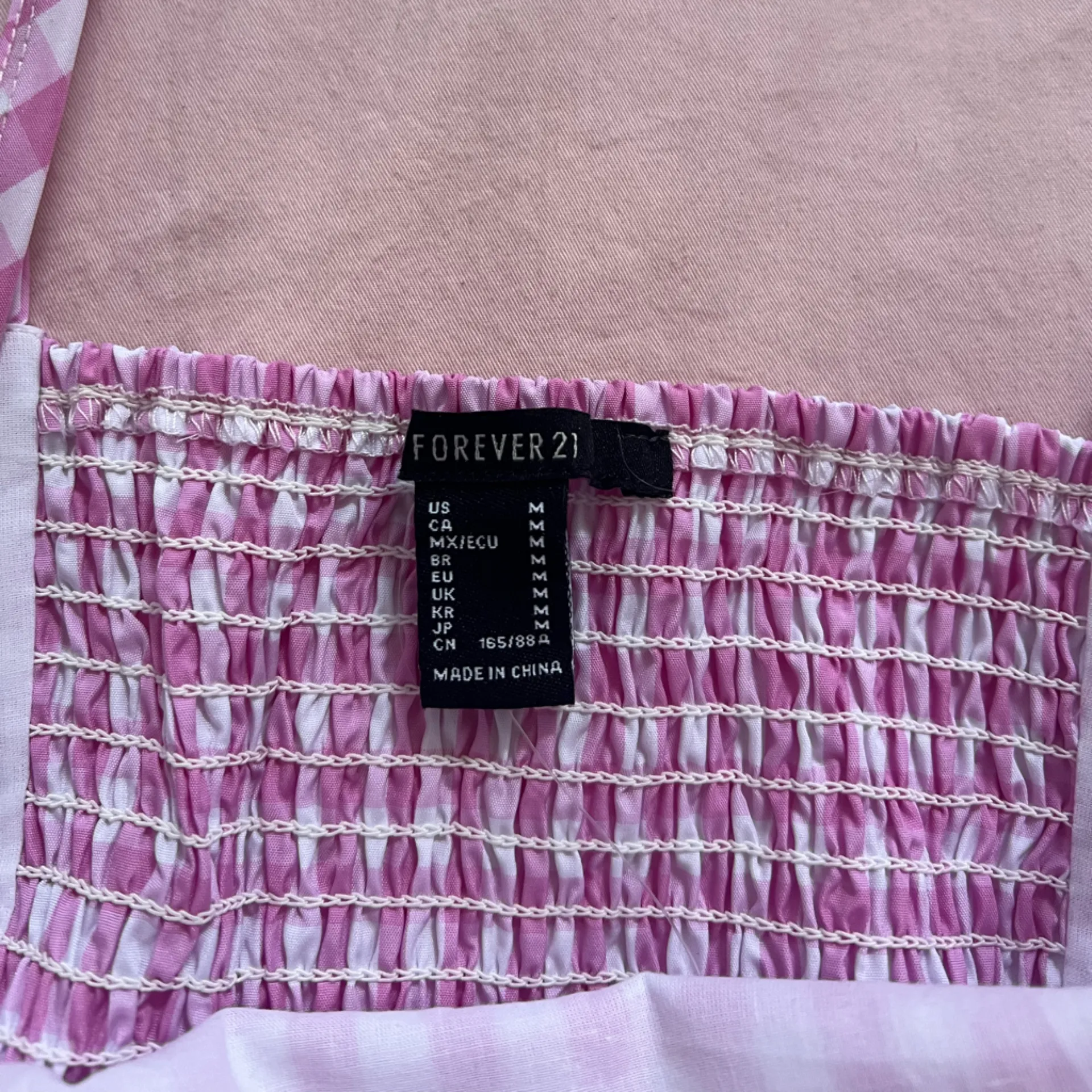 Forever 21 Pink Gingham Lace Midi Dress - Image 2