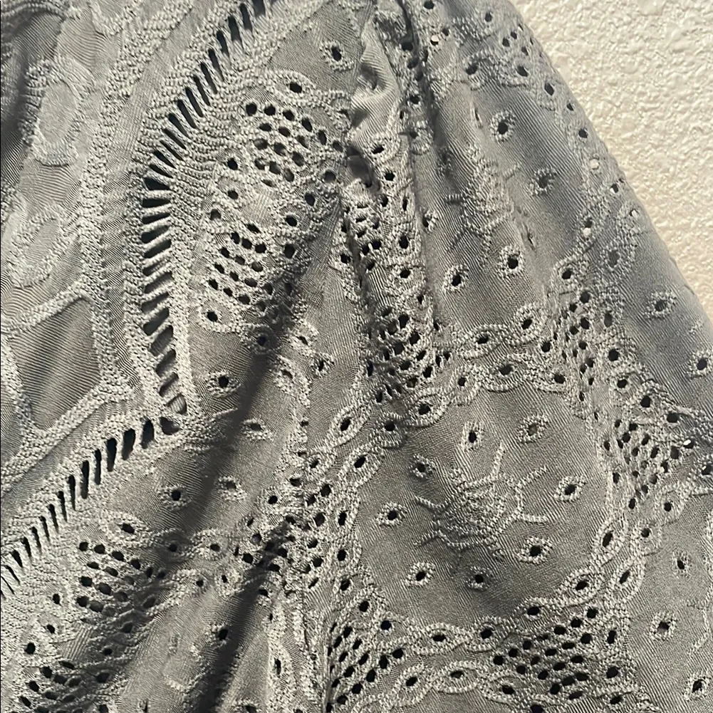 Urban Romantics Gray Eyelet Long Sleeve Top - Image 5