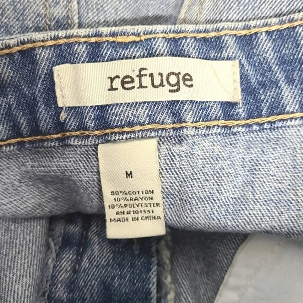 Refuge Distressed Denim Mini Skirt Size Medium - Image 8