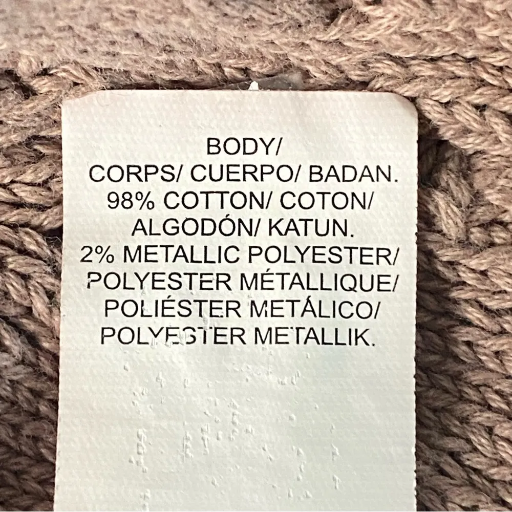 LUCKY BRAND Blush Pink cable/mixed knit cardigan with built-in belt Size XL EUC - Image 13