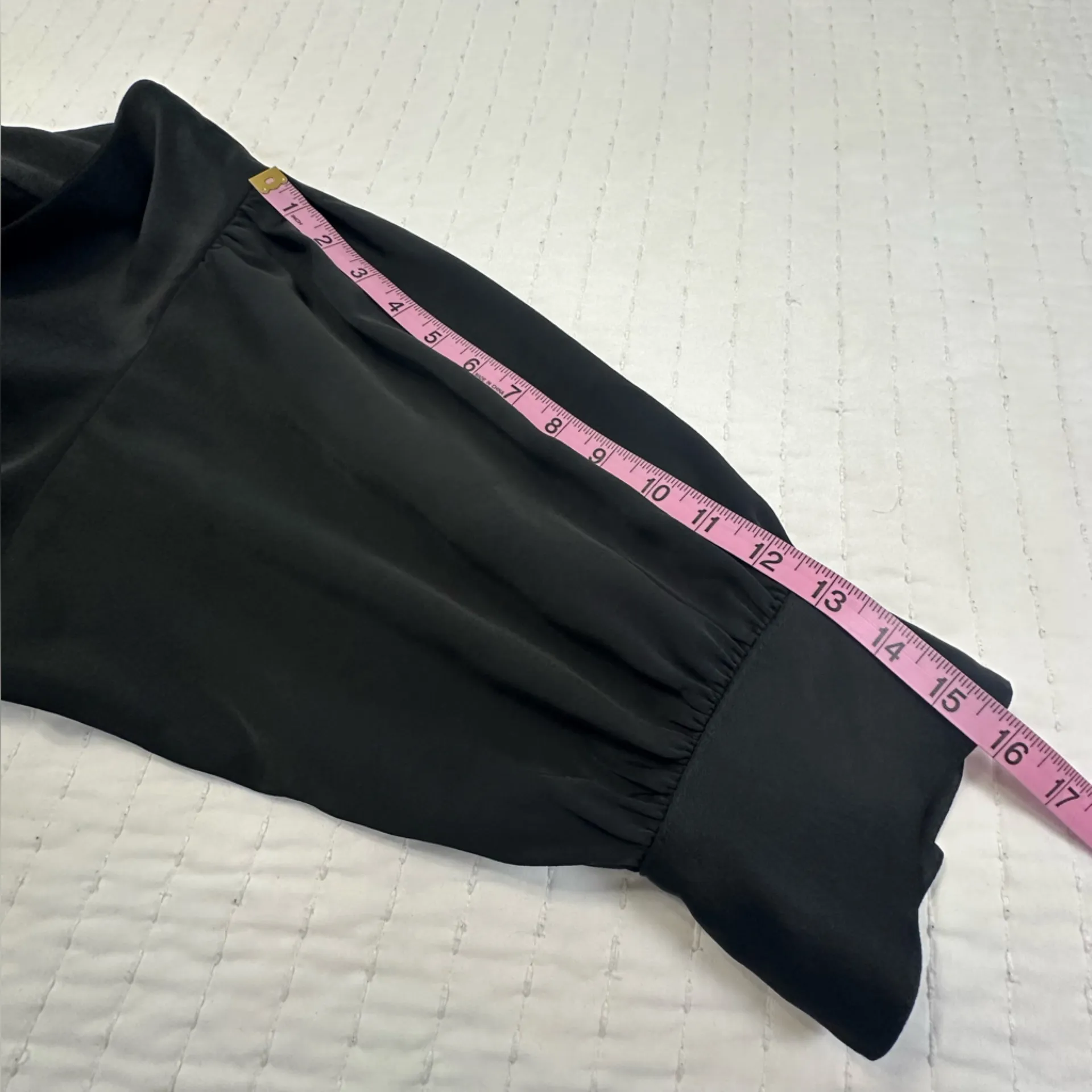 NWOT Fifteen Twenty Elegant Black V-Neck Blouse With Bell Sleeves - Image 7