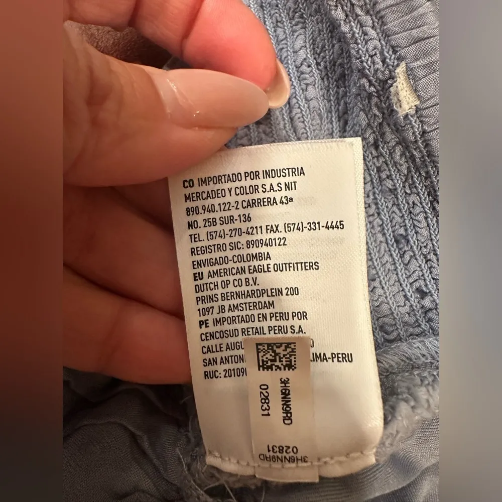 GUC LIGHT BLUE Crochet Halter Top with bottom ruffles Gray Size L - Image 5