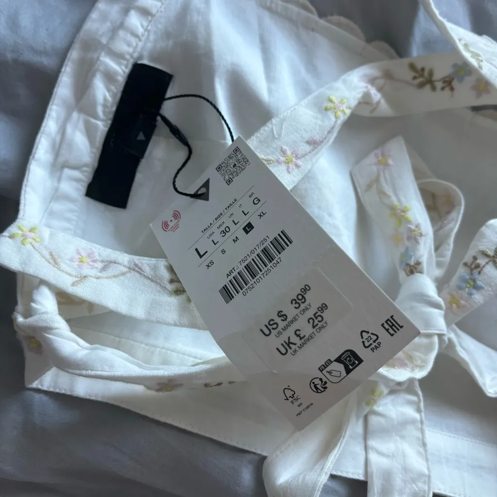 Zara Embroidered Open Back Top - Image 4