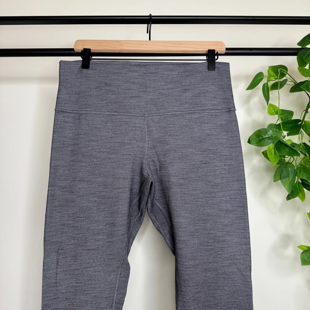 Lululemon Align Pant II 25" Mini Heathered Herringbone Heathered Black size 14 - Image 4