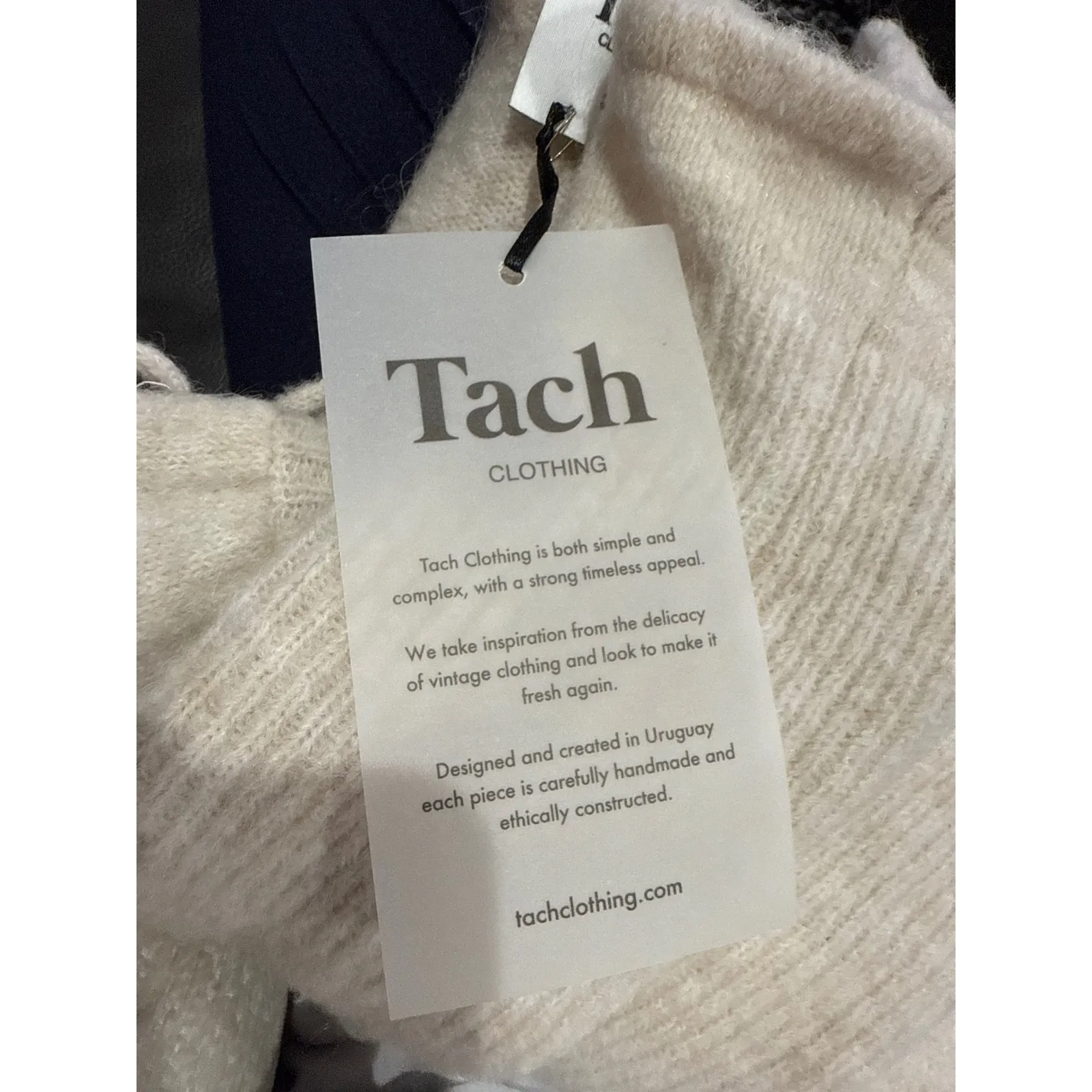 NWT‎ Tach Clothing Bella Wool Sweater Top in Cream Sz Small $198 - Image 6