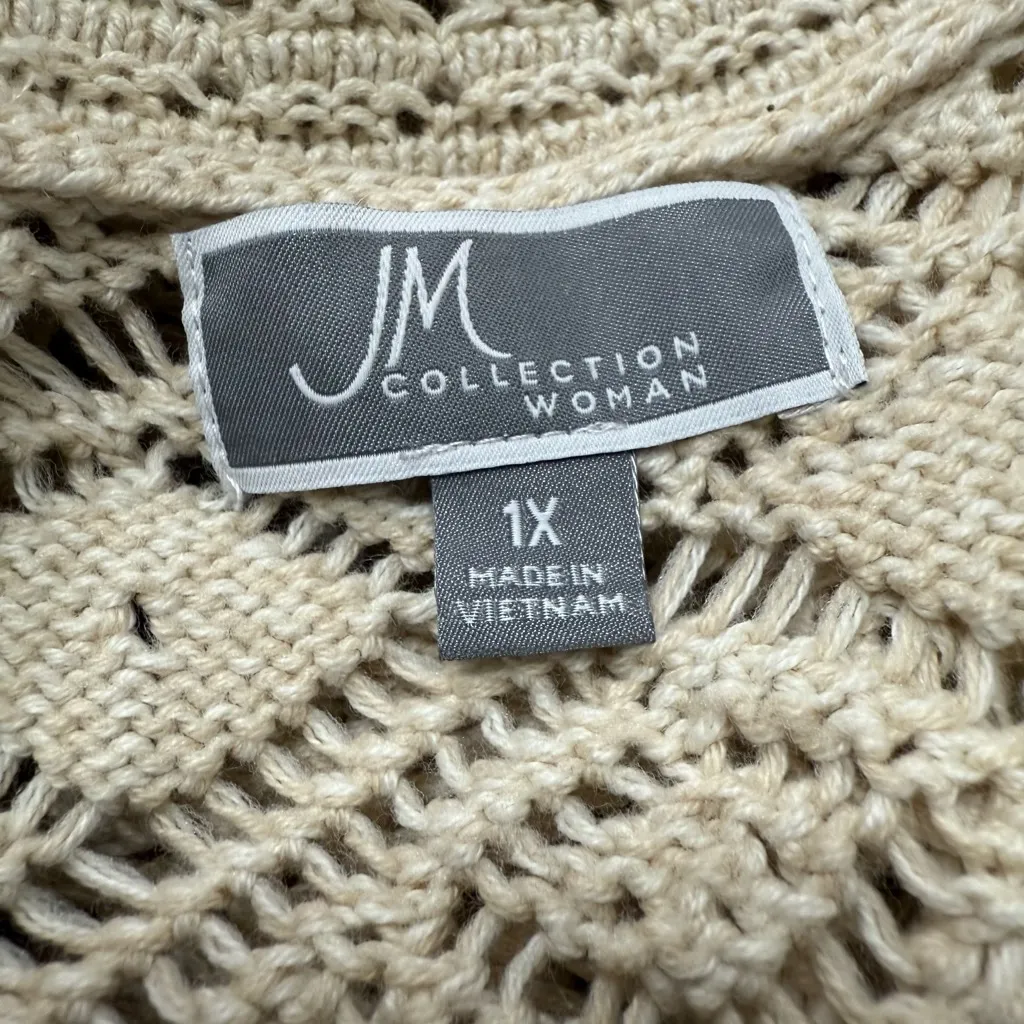 JM Collection Cardigan Size 1X Cream - Image 7