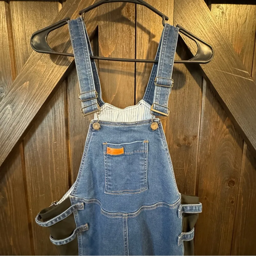 Johnny’s Mama Maternity Overalls Size Medium Blue - Image 6