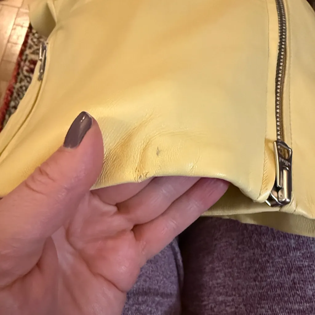 Wilfred Yellow Diaz Faux Vegan Leather Moto Jacket - Image 13