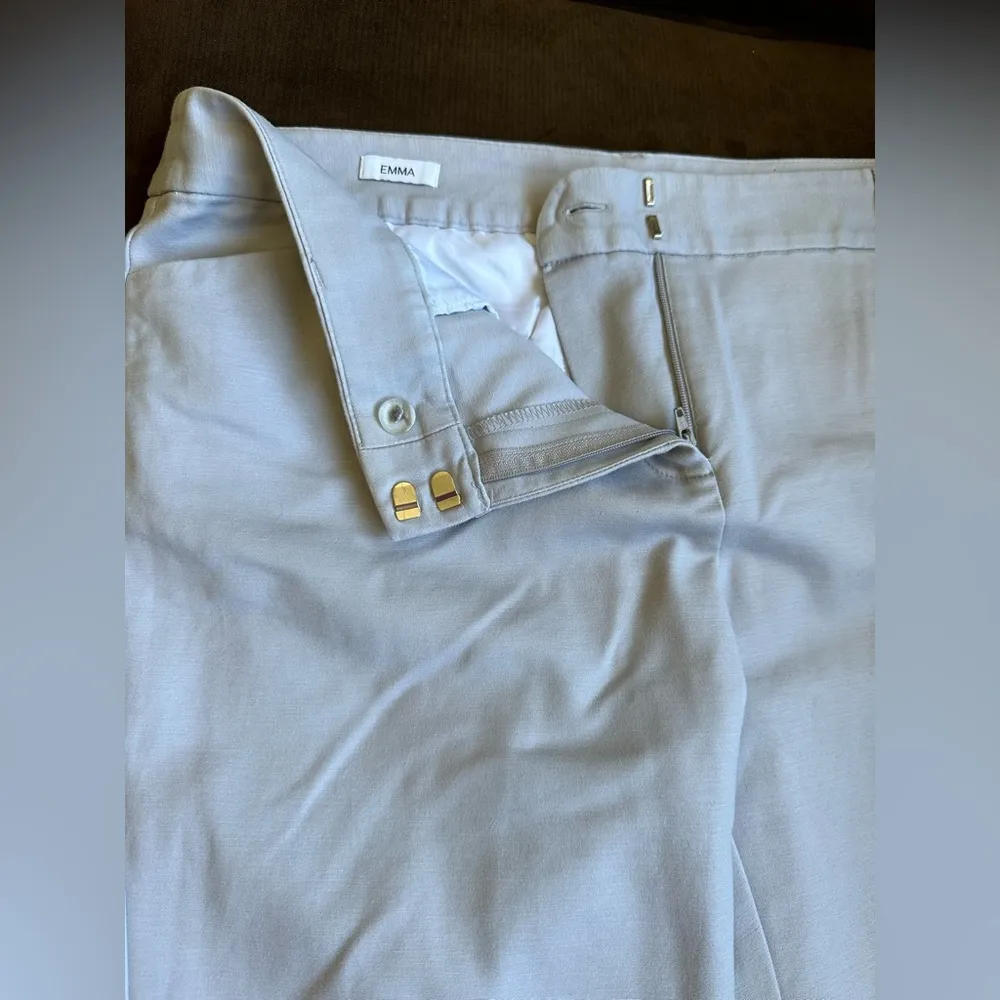 Liz Claiborne Emma Style Straight Light/Gray/ Blue Dress Pants Sz 12  98% Cotton - Image 4