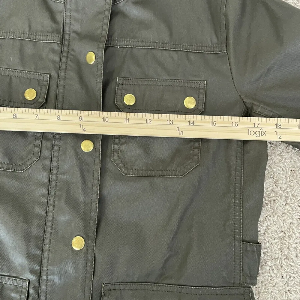 J Crew Relaxed Boyfriend Downtown Field Military Jacket Dark Green/Brown XS - Image 6