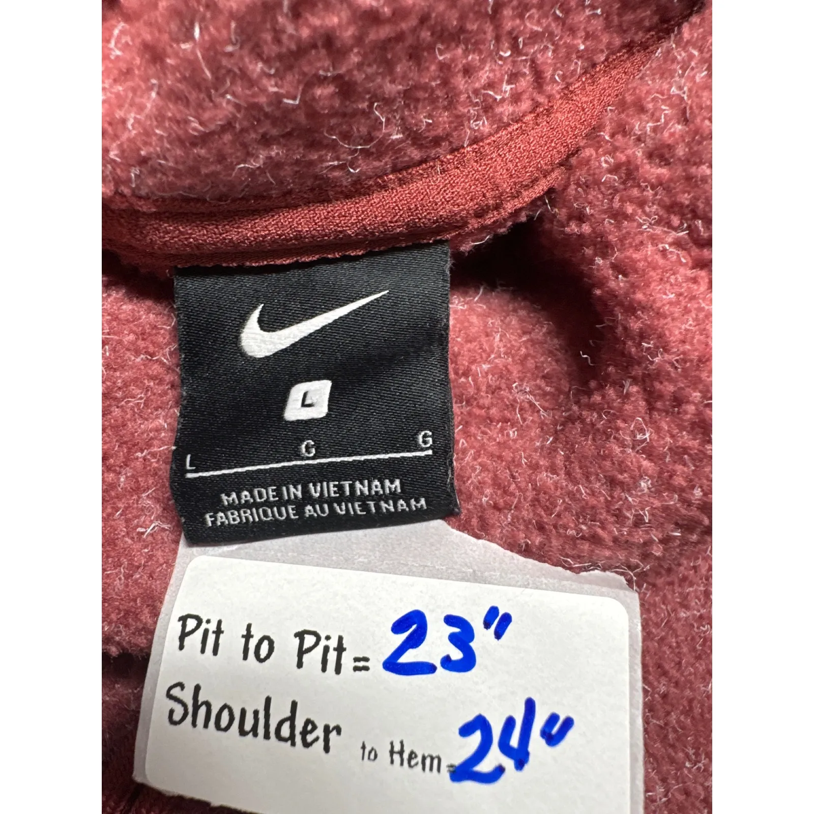 Nike‎ Therma-FIT Pullover Hoodie Women's Large Red Heathered Drawstring - Image 3