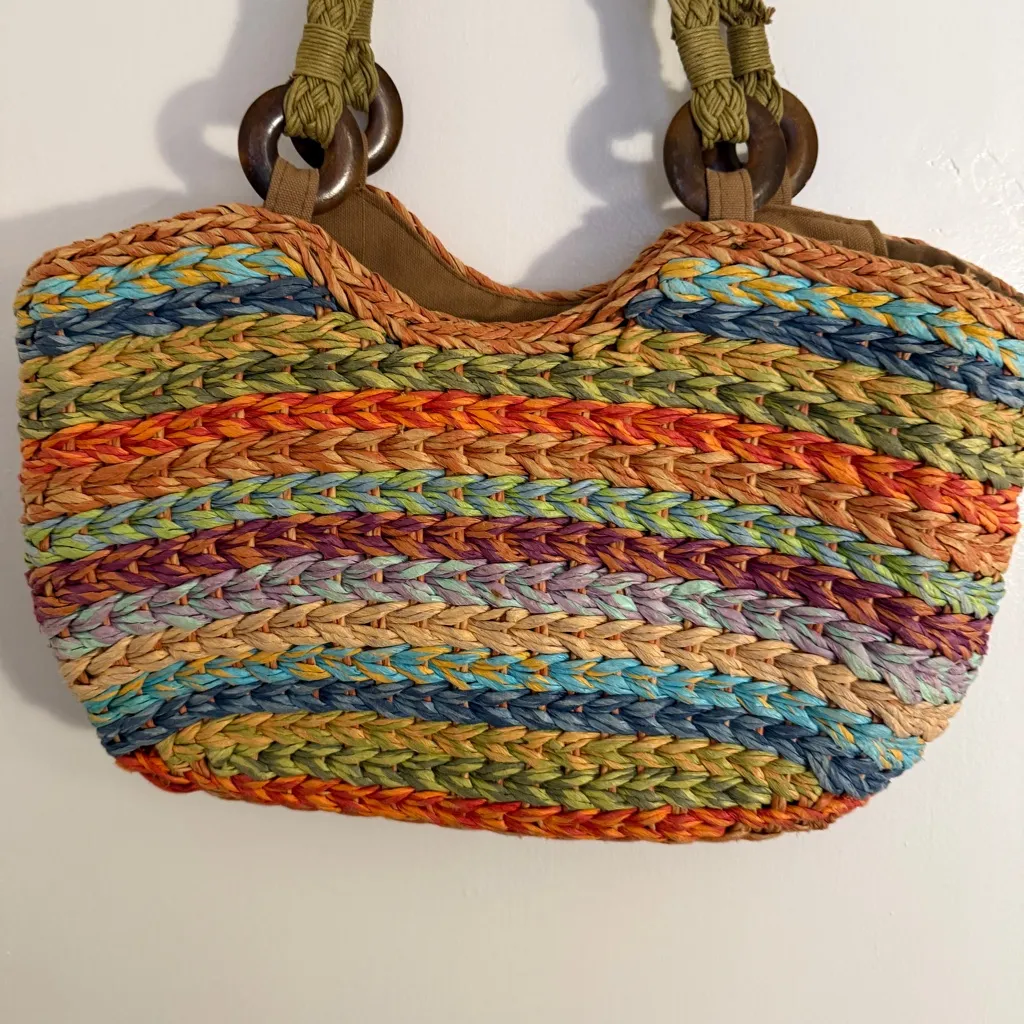 Orvis VTG Multicolor Woven Tote Bag - Image 3