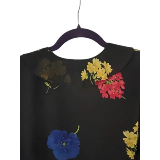 Judith Hart Collection Blouse 14 Vintage Y2K‎ Floral Black Ruffle Top Coquette - Image 13