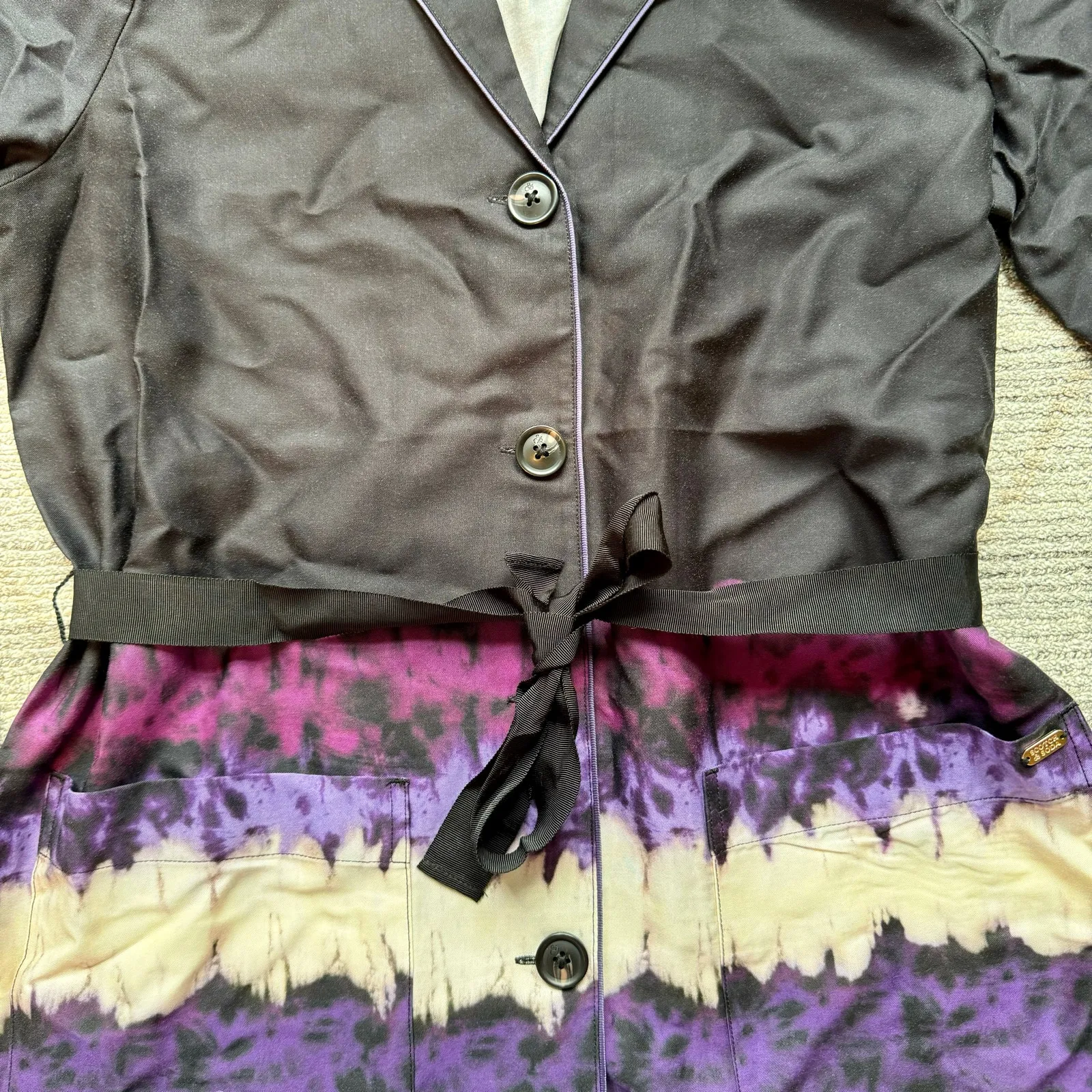 Scotch & Soda Anthropologie Pajama Blazer Tie Dye Boho Drapey Womens Sz S - Image 3