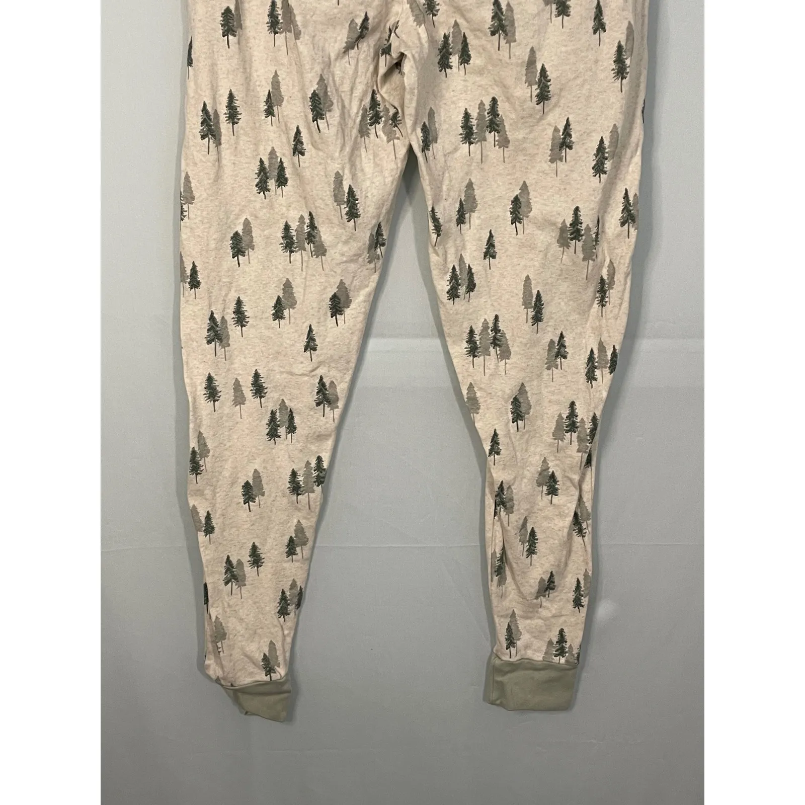 Honest Baby Clothing Womens Pajama Pants XL Beige Tree Print Drawstring‎ Lounge Green - Image 5