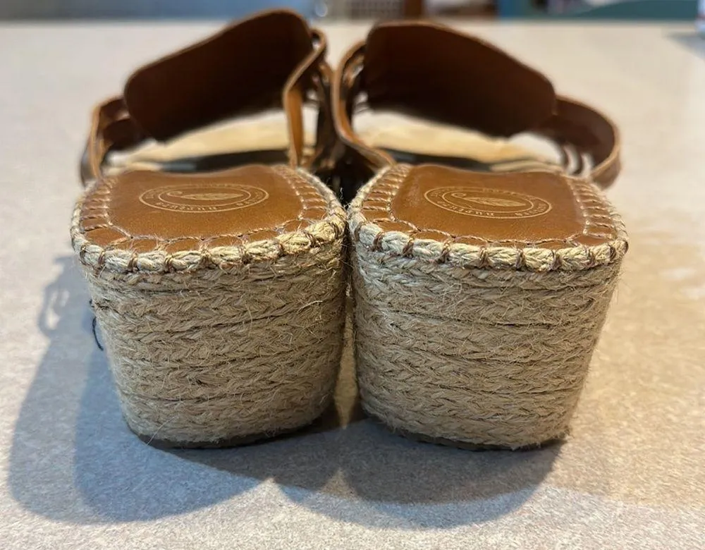 NURTURE Brown Espadrille Slide On Sandals Size 10 - Image 3