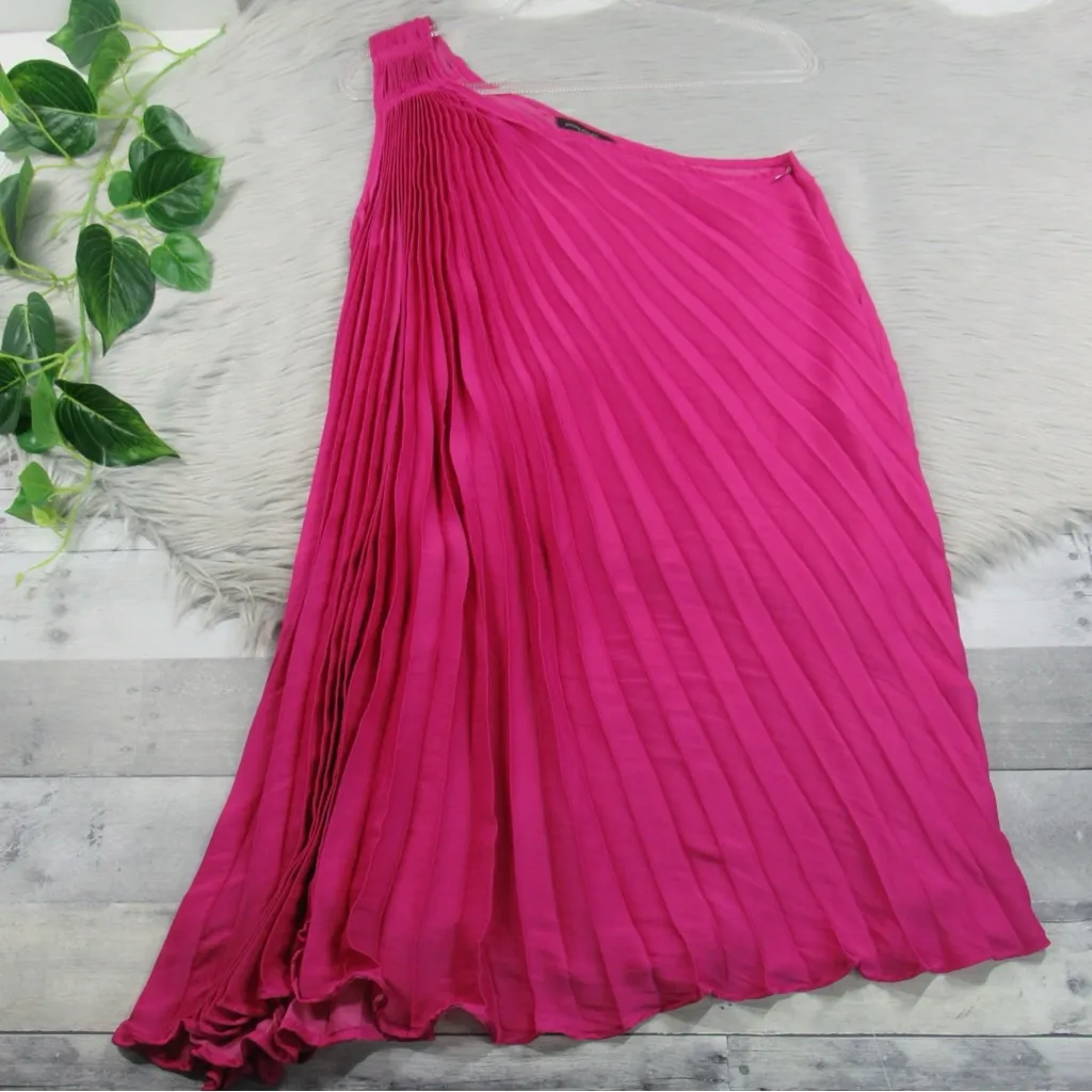 BANANA REPUBLIC One Shoulder Pleated Cocktail Swing Dress NWT Women's Size Small - Image 8