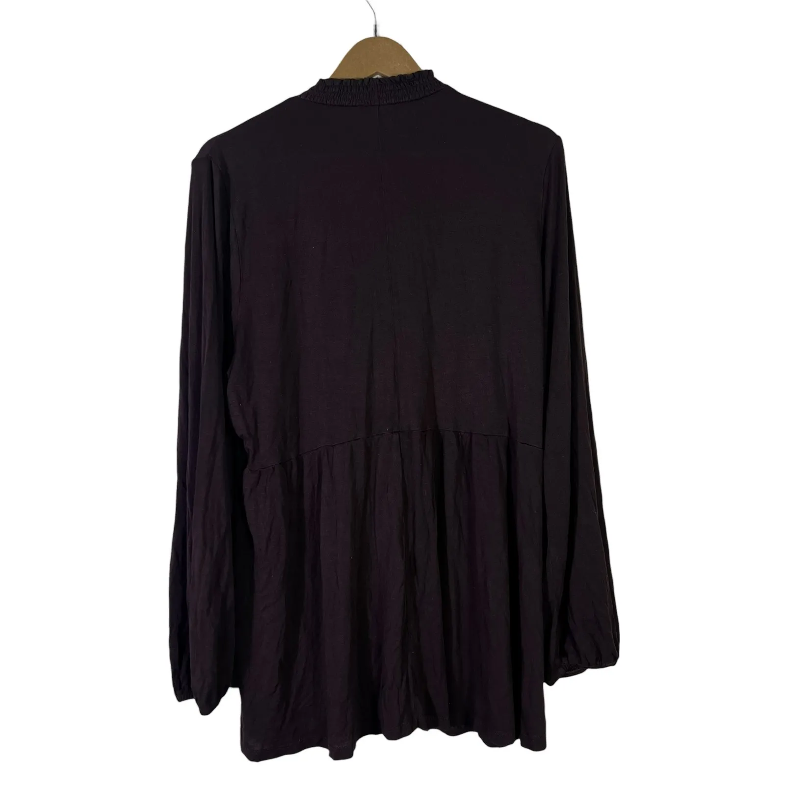 Lane Bryant Smocked Mock Neck Long Sleeve Tunic Top Womens 18/20 Purple Modest - Image 5