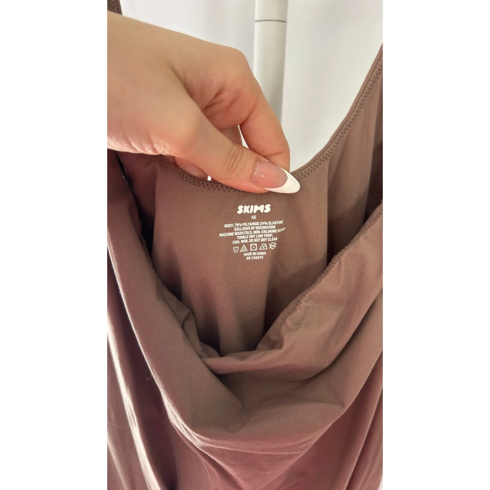 $60 NWOT SKIMS Chocolate Brown Square Neck Thong Bodysuit One Piece - Image 4