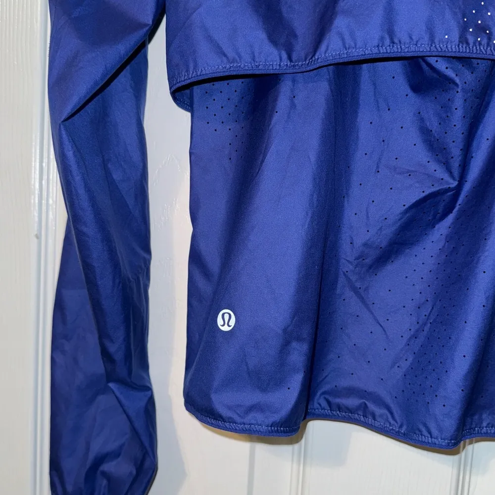 Lululemon Deep Inhale Jacket Size 4 Blue Zip Lightweight Reflective tanzanite - Image 7