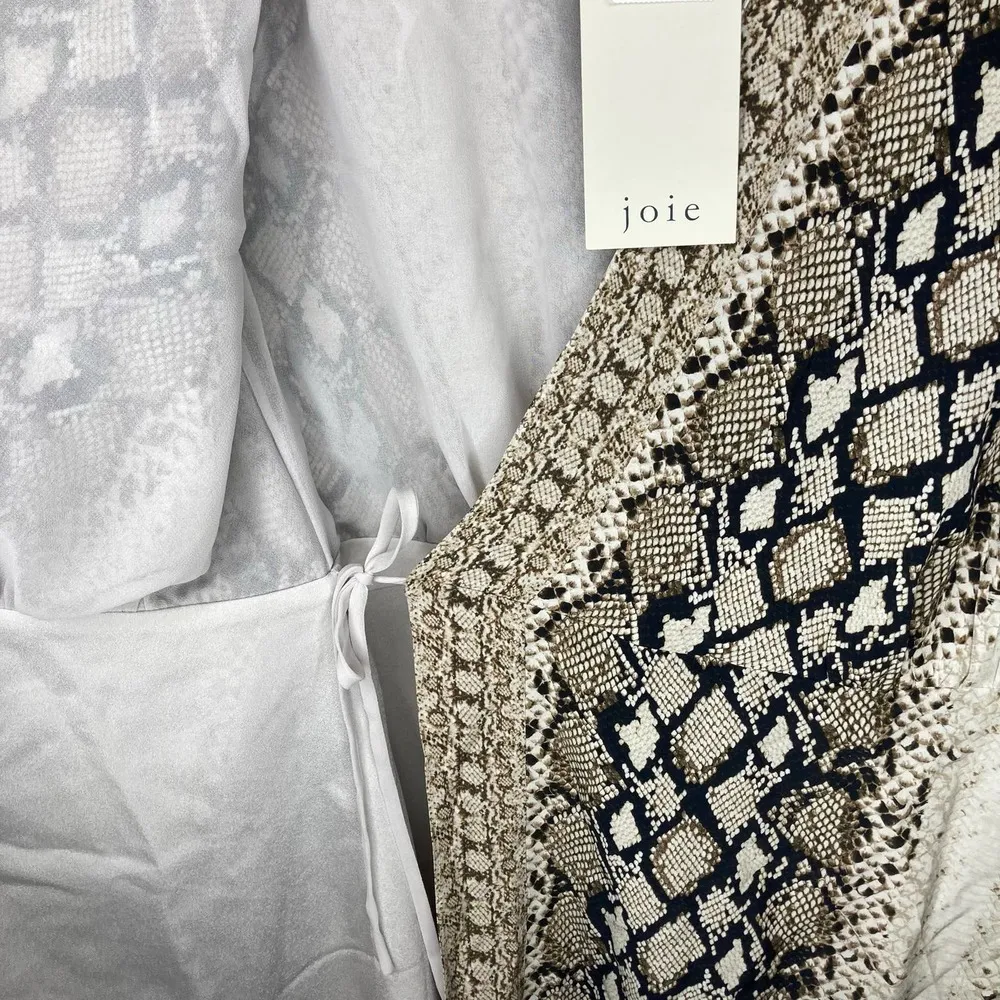 NWT Joie Bethwyn C Snakeskin Print Wrap Style Dress Size Medium - Image 6