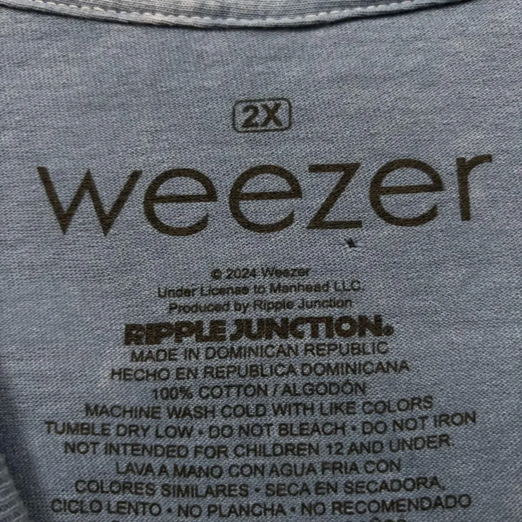 Weezer Blue Album 1994 Tour Dates Indie Rock Band T-Shirt 2X - Image 4