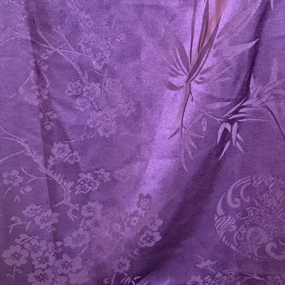 NWT ASTR Satin Puff Shoulder Mini Dress in Purple Bamboo Floral Print - Image 6