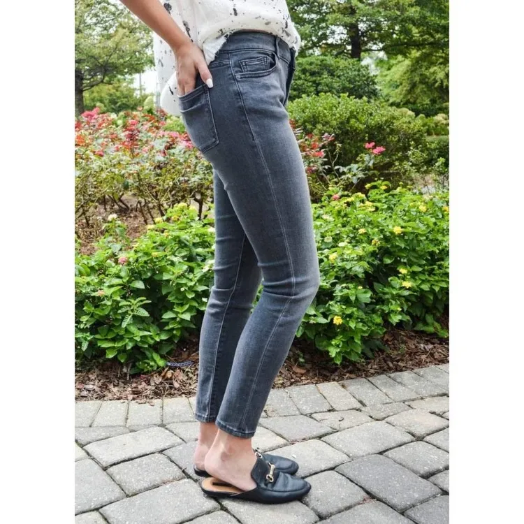 🌸DL1961 Gray Drizzle Wash Margaux Instasculpt Ankle Skinny Denim Jeans - Image 4