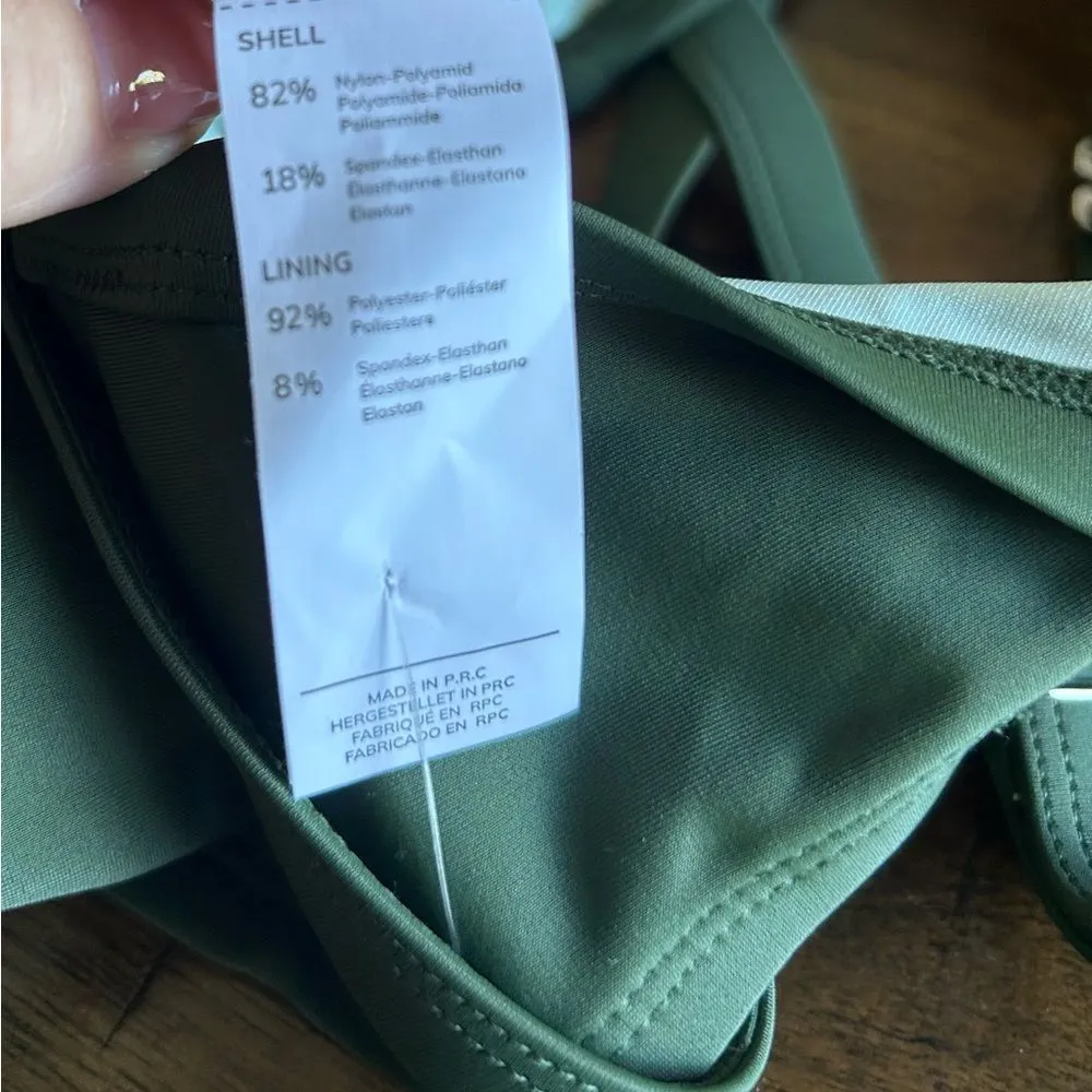 CUPSHE Army Green Bikini High Waisted Wrapped Front Knotted Bottom Size 3X NEW - Image 13