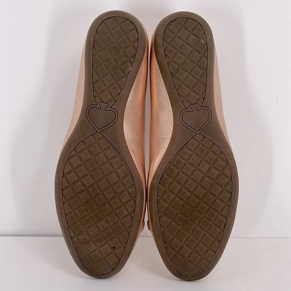 Kate Spade Pink Leather Phoebe Flats Light Blush Pink with Gold Buckle - Image 12