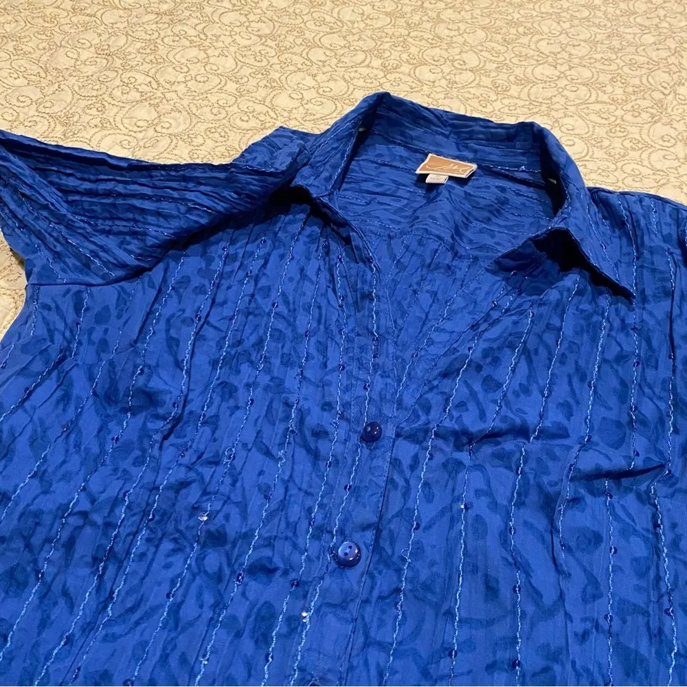JM Collection Women’s Button Down Shirt with 3/4 Sleeves Size 12 - Image 7