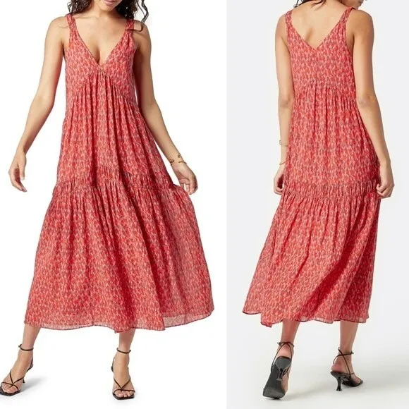 NWT Joie Bondi Sleeveless Tea Rose Cotton Flowy Maxi Dress Women’s Size Medium - Image 2