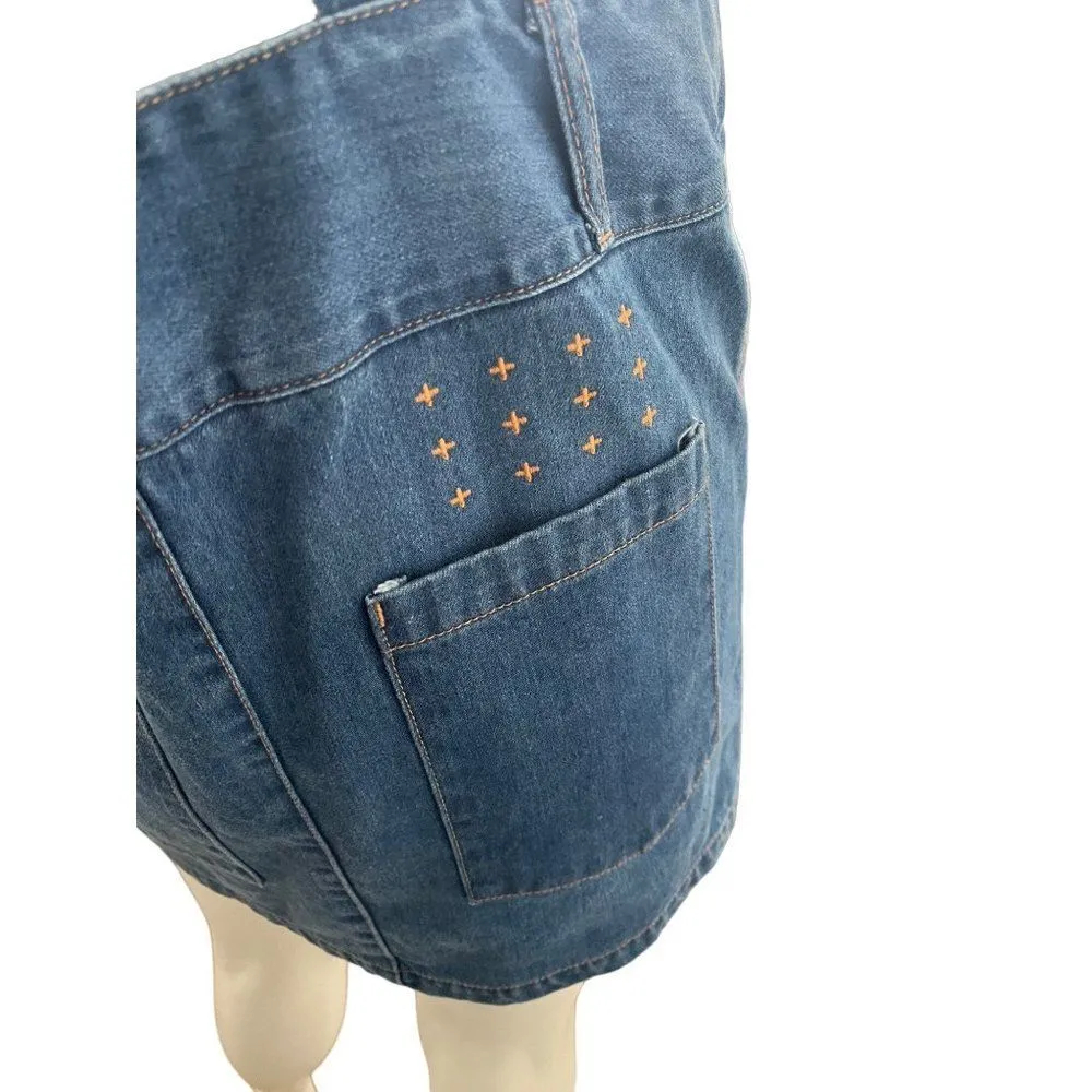 ksubi denim overall dress 4 pocket pipsock pinafor mikey blue 28" - Image 9