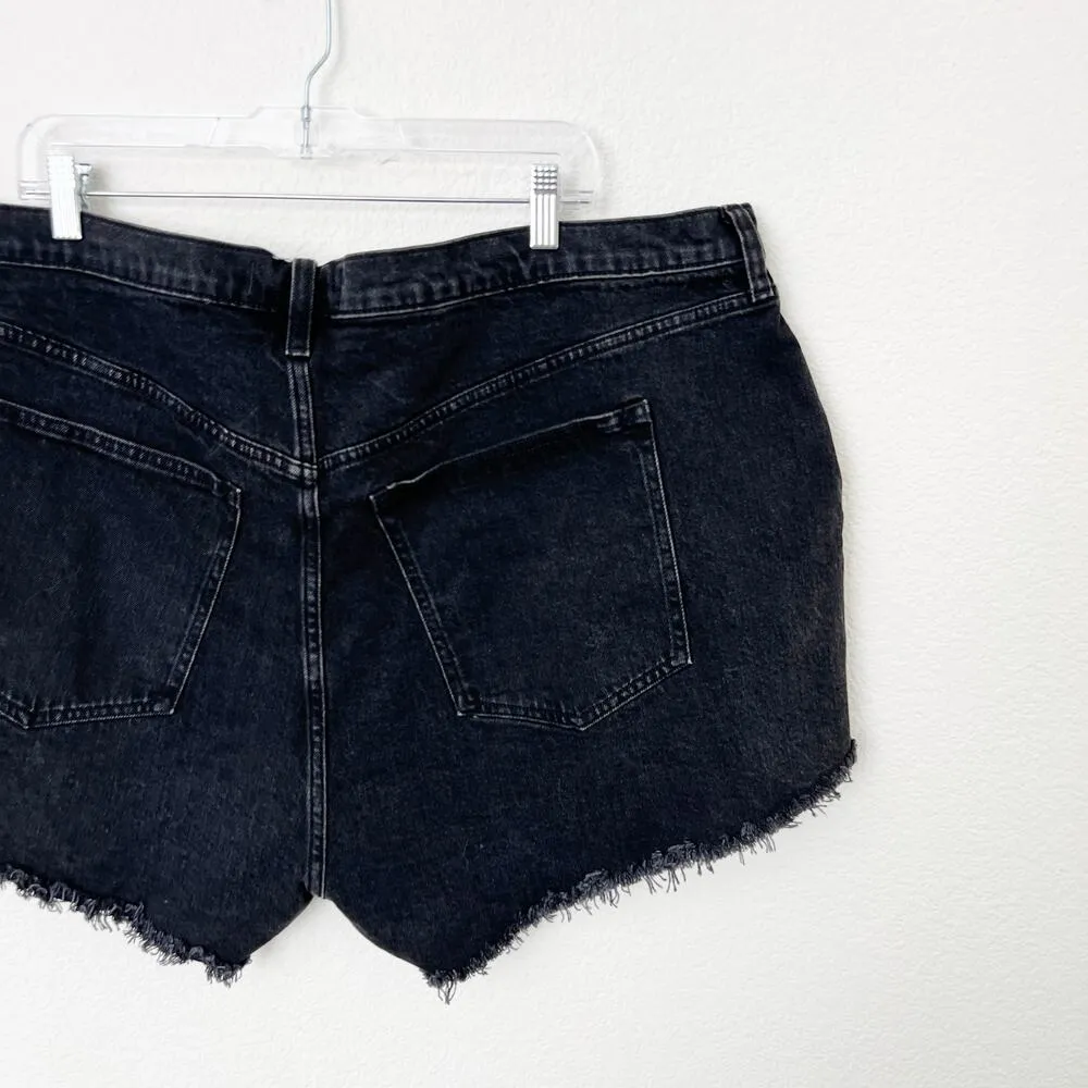 [Abercrombie & Fitch] Black High Rise Curve Love The Mom Short Raw Hem NWT Sz 22 - Image 5