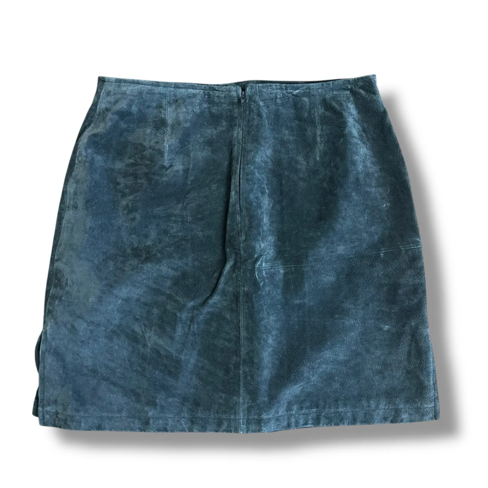 Vintage Wilsons Maxima Dark Gray Suede Leather Skirt Women’s Size 10 Classic 90s - Image 5