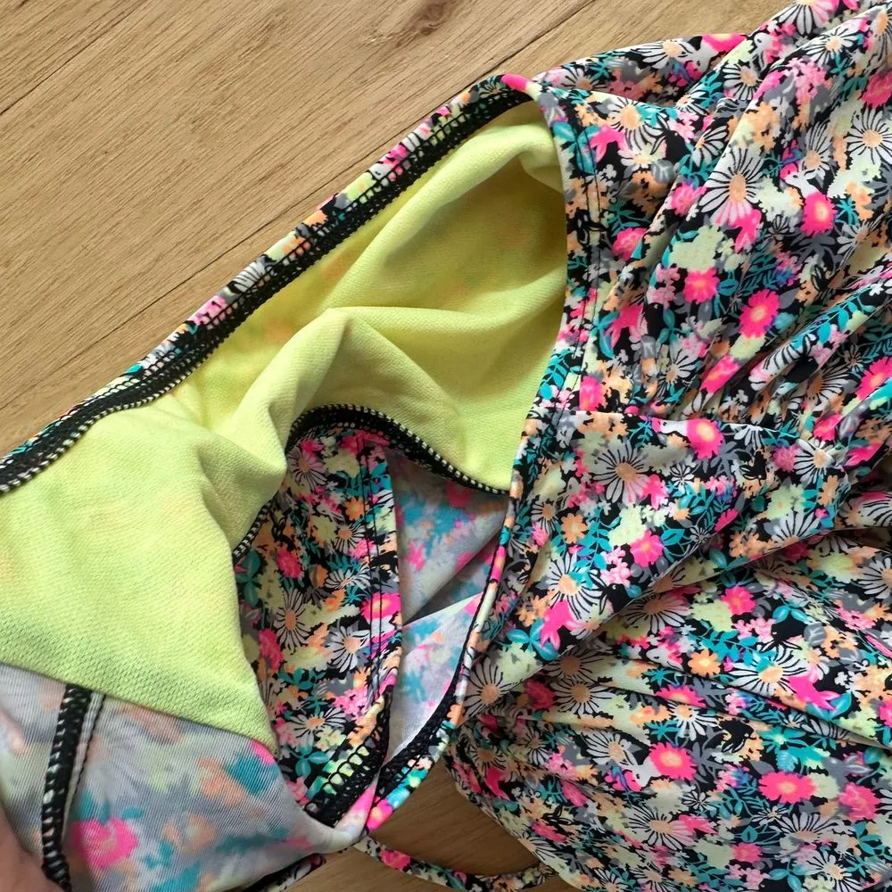 La Blanca‎ Floral One-Piece Swimsuit Bandeau Halter Ruched Size 6 - Image 4