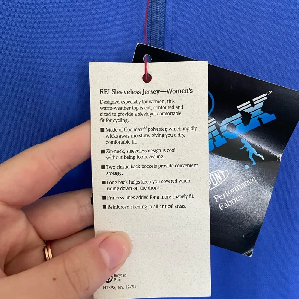 NWT | REI women’s purple blue sleeveless cycling jersey small quarter zip pocket - Image 4