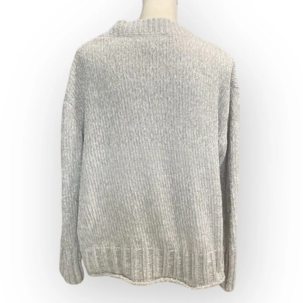 Cynthia Rowley Chenille Knit Light Gray Sweater - Image 2