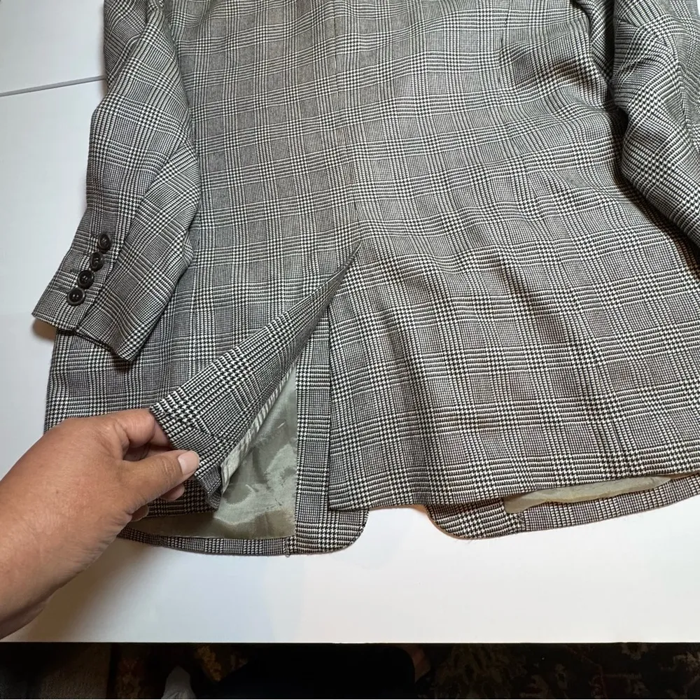 Akris Gray Plaid Women's Jacket (12) 100% Cashmere - Image 13