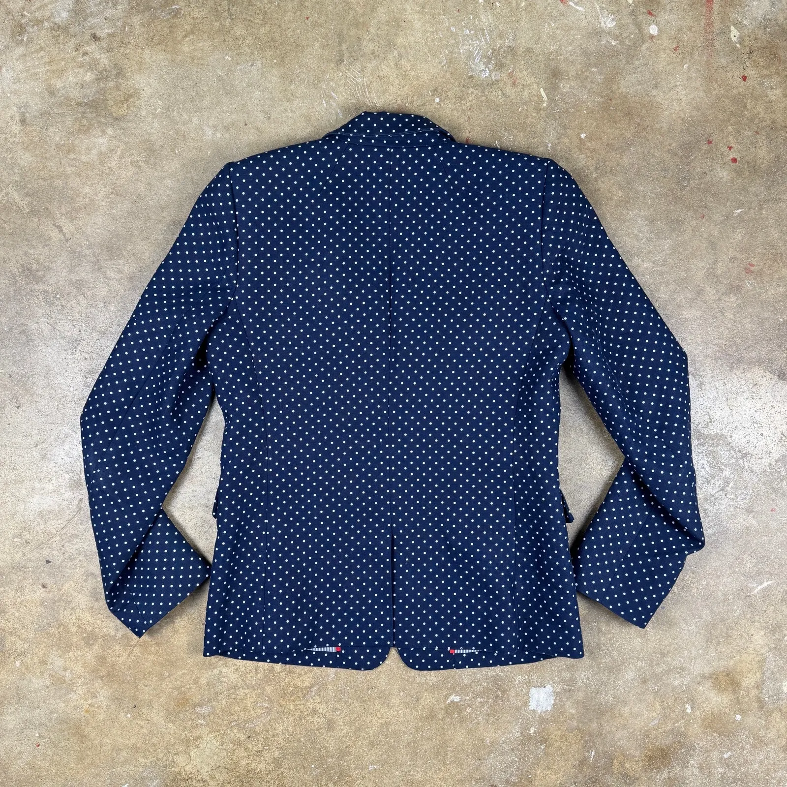 J.Crew Regent Blazer Women’s Size 4‎ Navy White Polka Dot Linen Jacket Blue - Image 5