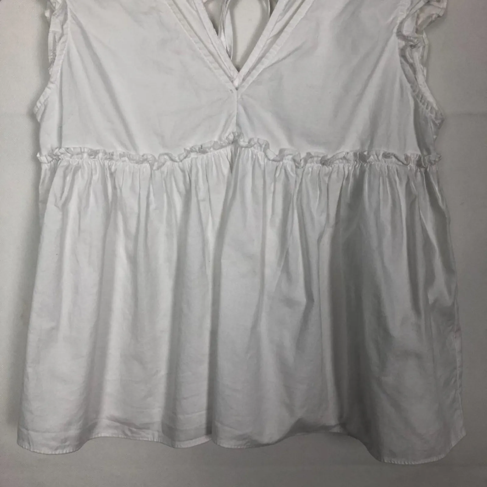 ZARA Trafaluc Women Top XS Babydoll Cottagecore Boho Chic Beachy Nautical Cotton - Image 5