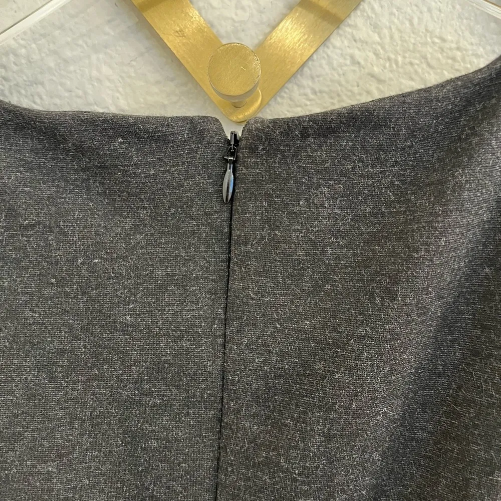 MM Lafleur Sheath Dress Lydia Ponte Knit Twist Shoulder Grey 2 - Image 14