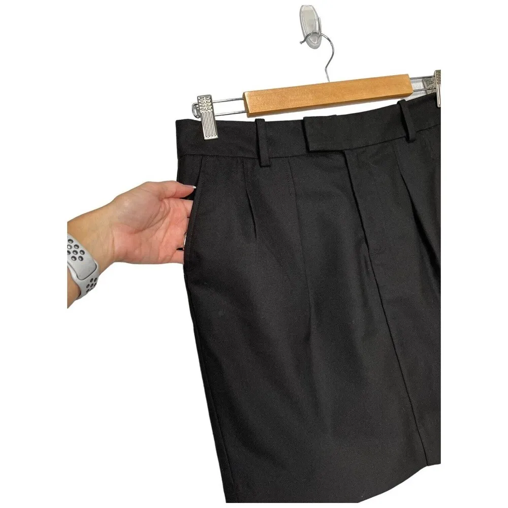 Gap Pleated Front Pocket Career Lined Zip Mini Skirt Black 4 - Image 4