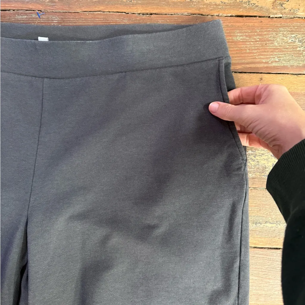 Pure Jill Afinnity French Terry Pima Cotton Slim Crop Pant ~ Size Large 💚🍄 Gray - Image 4