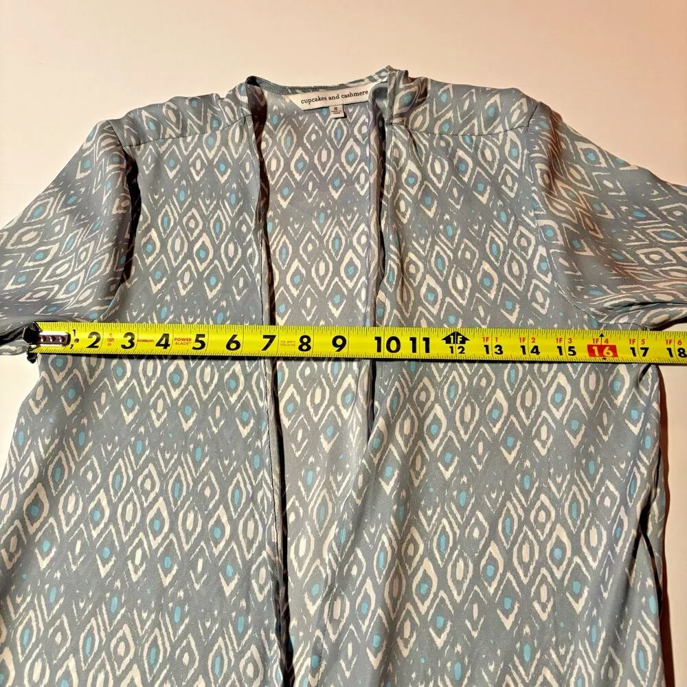 Cupcakes and Cashmere Gray Blue Graphic Print Maxi Shirt Women's Small Lagenlook - Image 8